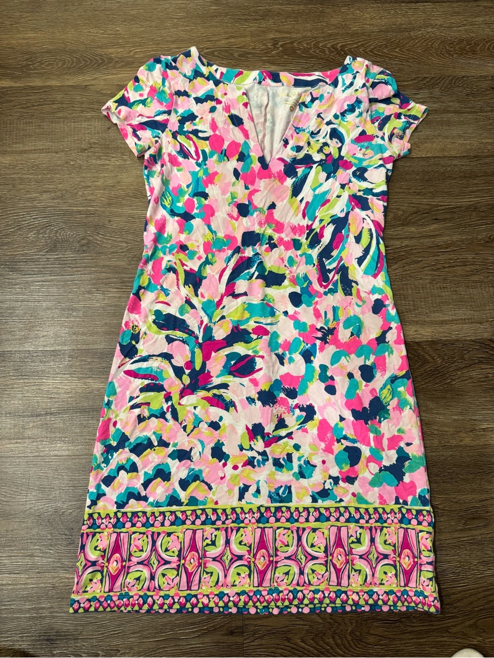 Lilly Pulitzer Colorful Floral Border Sheath Dress